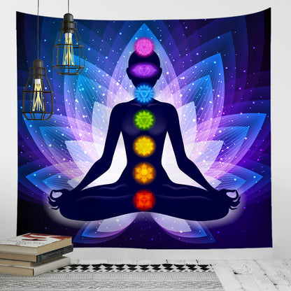 Tapiz de pared con impresión digital de fondo nórdico, tapiz de meditación de yoga, tapiz de decoración del hogar