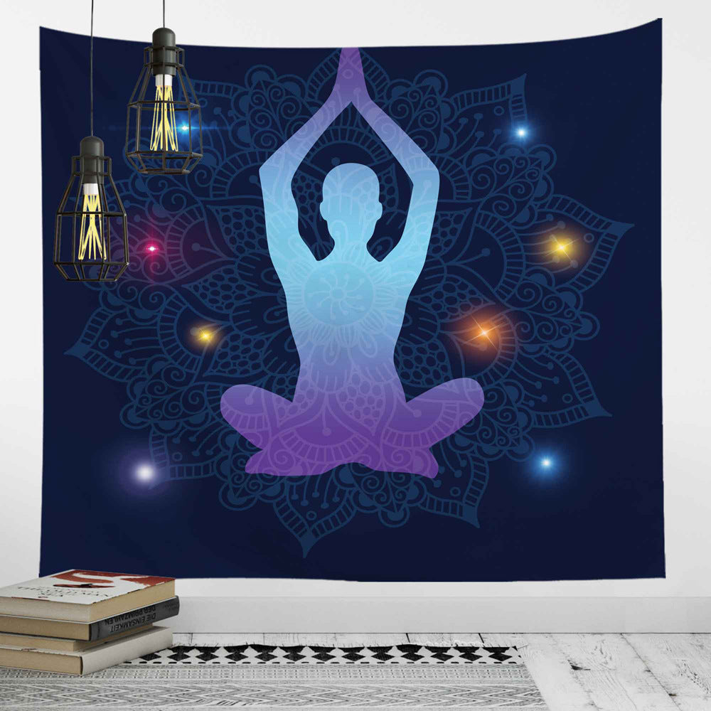 Tapiz de pared con impresión digital de fondo nórdico, tapiz de meditación de yoga, tapiz de decoración del hogar