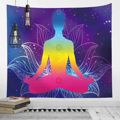 Tapiz de pared con impresión digital de fondo nórdico, tapiz de meditación de yoga, tapiz de decoración del hogar