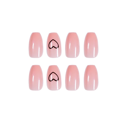 Nude Short Ballet Love Wearing Nail Finished Nail Nail Patch Nail Patch Waterproof Detachable