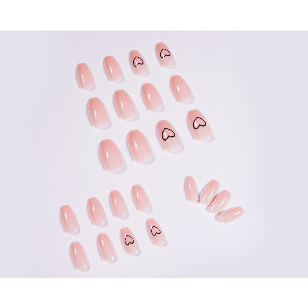 Nude Short Ballet Love Wearing Nail Finished Nail Nail Patch Nail Patch Waterproof Detachable