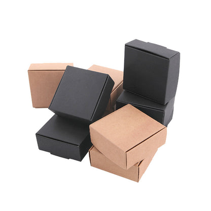 Kraft Paper Box Black Card Small Jewelry Paper Box