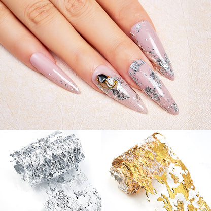 Nail Art Papel de aluminio dorado Malla Sally Malla de aluminio dorada y plateada Hilo dorado