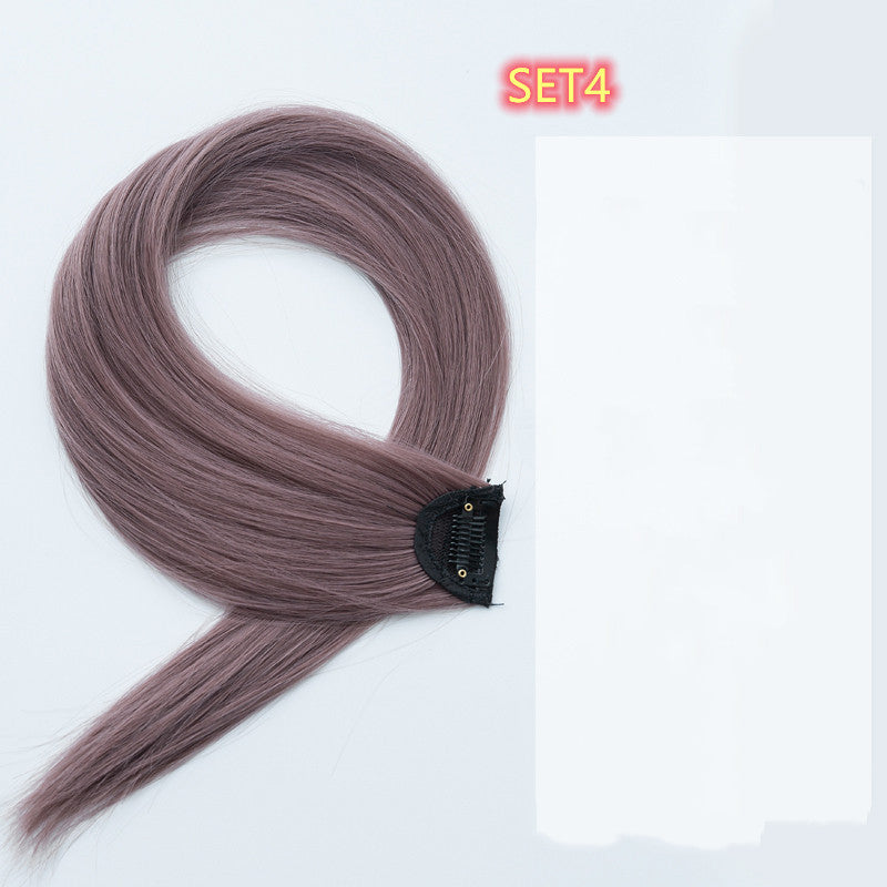 Extensiones de cabello liso con degradado de color, de seda de alta temperatura y rizado