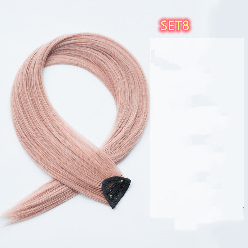 Extensiones de cabello liso con degradado de color, de seda de alta temperatura y rizado