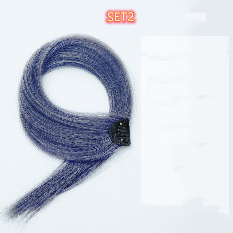 Extensiones de cabello liso con degradado de color, de seda de alta temperatura y rizado