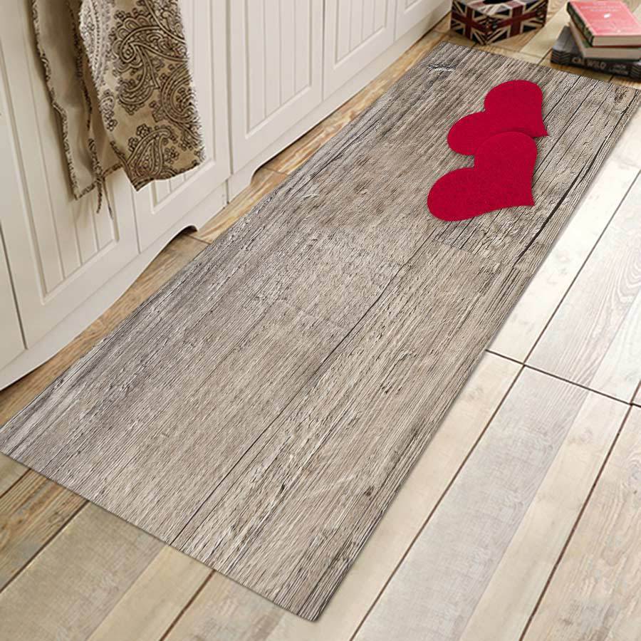 Alfombra de cocina, dormitorio, sala de estar, alfombra de entrada, pasillo, balcón, alfombra de piso con patrón de madera, alfombra larga antideslizante para baño