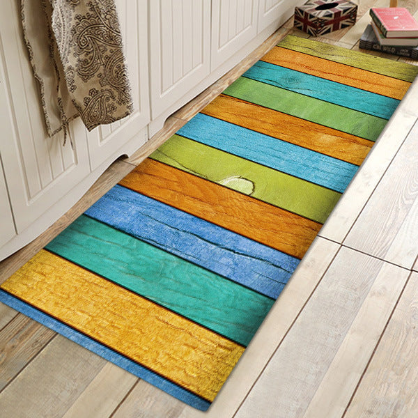 Alfombra de cocina, dormitorio, sala de estar, alfombra de entrada, pasillo, balcón, alfombra de piso con patrón de madera, alfombra larga antideslizante para baño