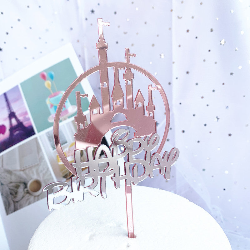 Happy birthday acrylic cake decoration card