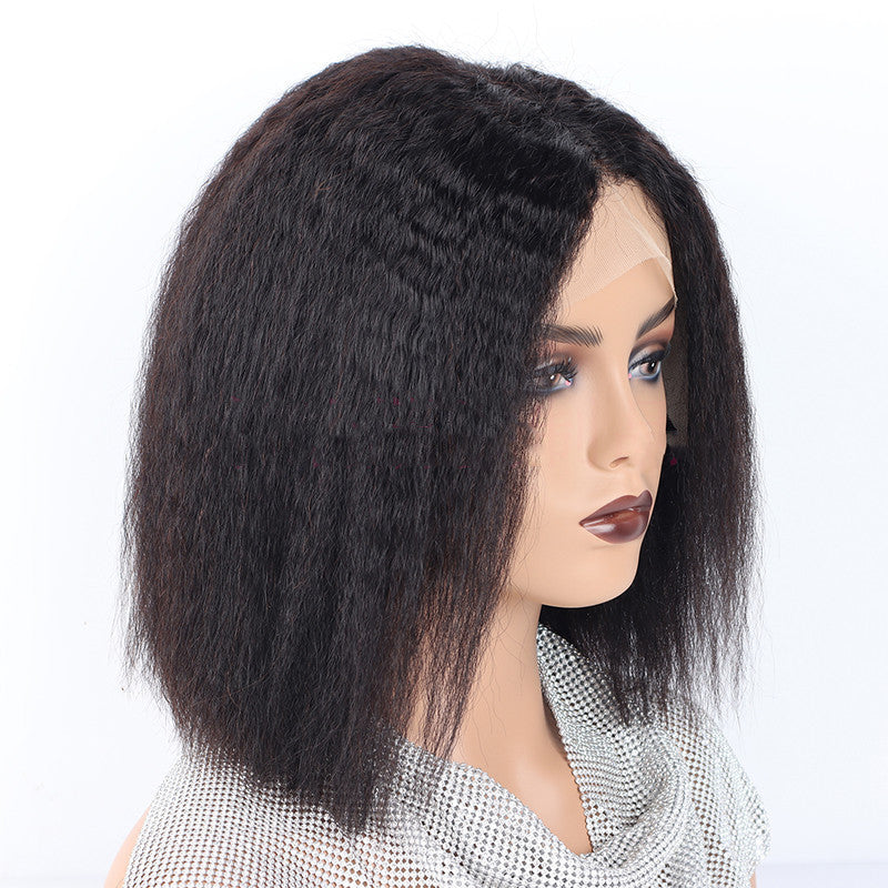 Kinky Straight Front Human Hair wigs