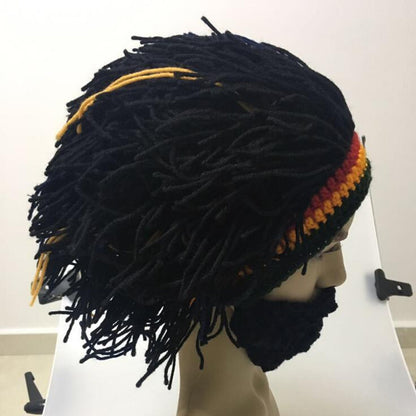 1 pieza de gorro rasta jamaiquino de reggae, peluca con rastas, boina caribeña, vestido, boina, accesorios, estilo de moda, nuevo