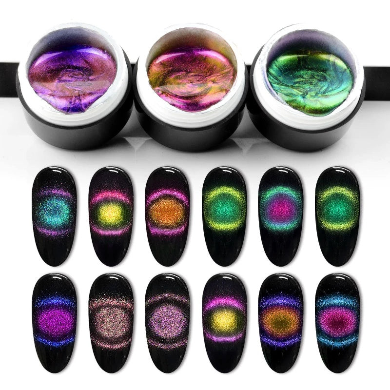 Esmalte en gel Venalisa 9D Cat Eye Magic Chameleon, esmalte en gel para manicura Galaxy Starry Magnetic Multicolor, 5 ml