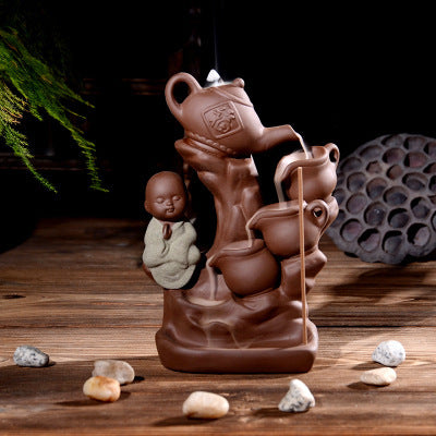 Top Quality Ceramic Cattle Turn The World Back Flow Incense Burner Smoke Observation Incense Burner Creative Home Office Ornaments