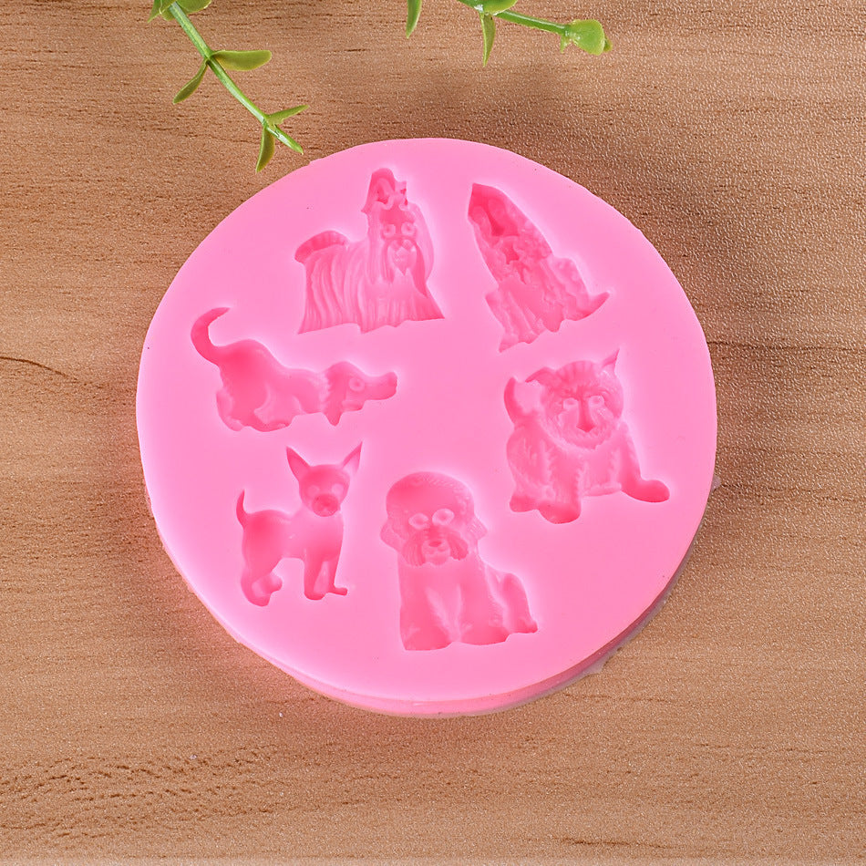 Dog Lion Tiger Bear Silicone Mold DIY Fondant Mold Baking Tool Cookies Pastry Sugar Decoration Clay Crafts Jelly