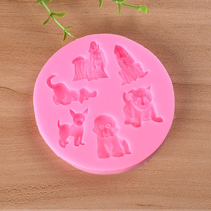 Dog Lion Tiger Bear Silicone Mold DIY Fondant Mold Baking Tool Cookies Pastry Sugar Decoration Clay Crafts Jelly