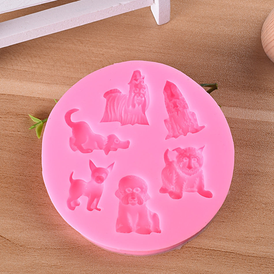 Dog Lion Tiger Bear Silicone Mold DIY Fondant Mold Baking Tool Cookies Pastry Sugar Decoration Clay Crafts Jelly