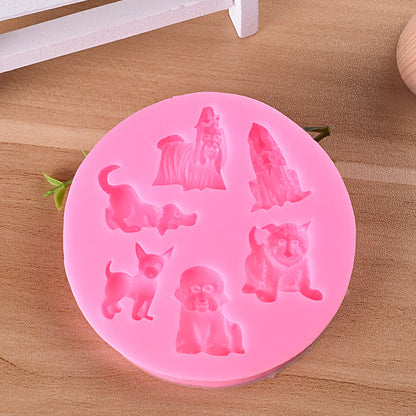 Dog Lion Tiger Bear Silicone Mold DIY Fondant Mold Baking Tool Cookies Pastry Sugar Decoration Clay Crafts Jelly