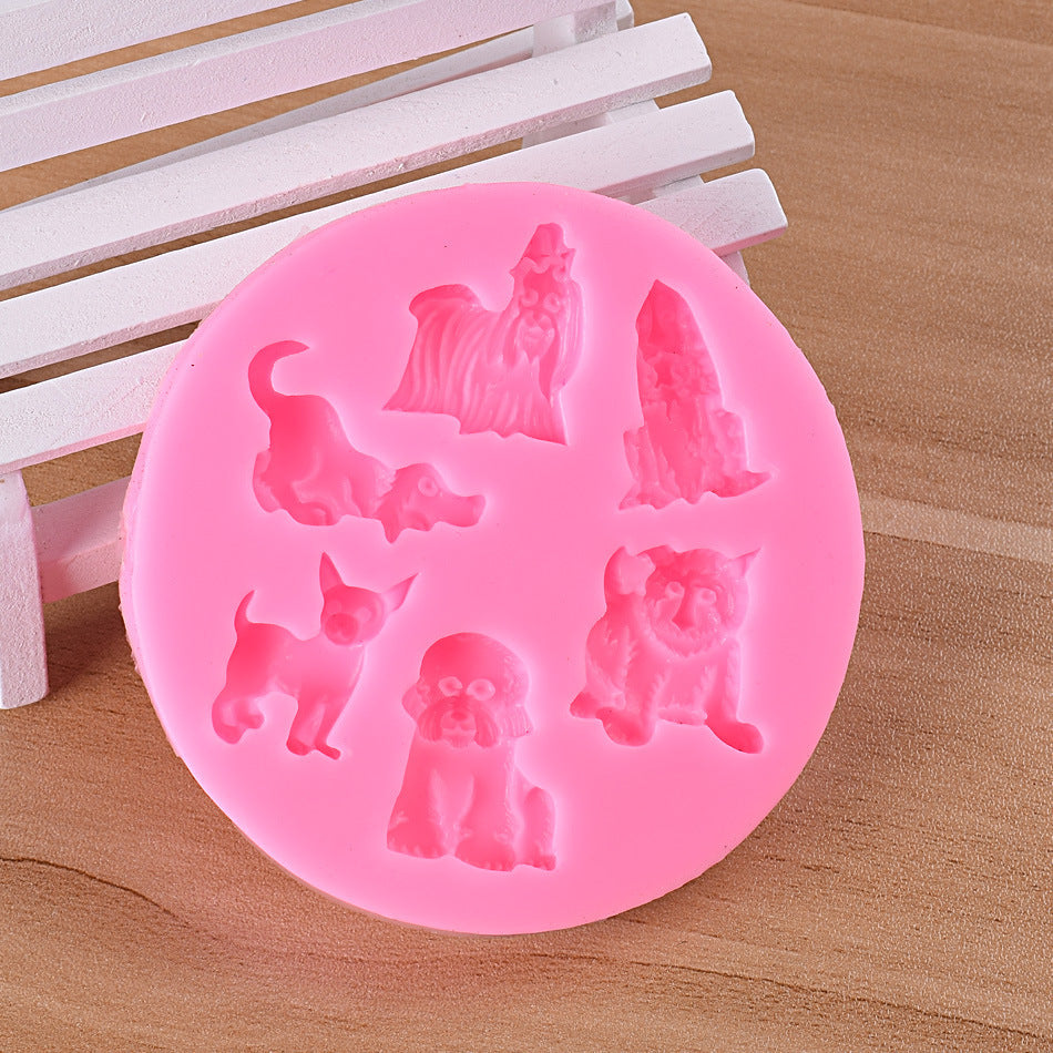 Dog Lion Tiger Bear Silicone Mold DIY Fondant Mold Baking Tool Cookies Pastry Sugar Decoration Clay Crafts Jelly