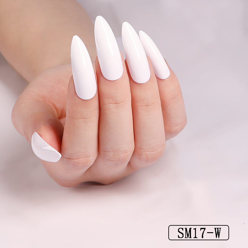 Positive Rred Long Pointed Oval False Nails