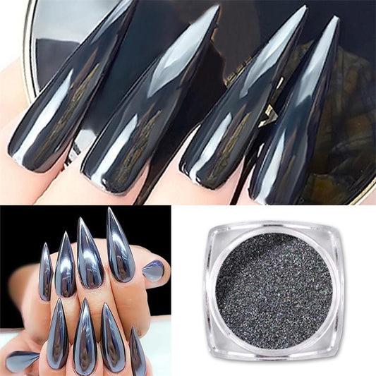 Fashion Electroplating Mirror Black Nail Glitter