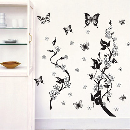 Fashion PVC Wall Sticker Butterfly Flower Third Generation Wall Sticker