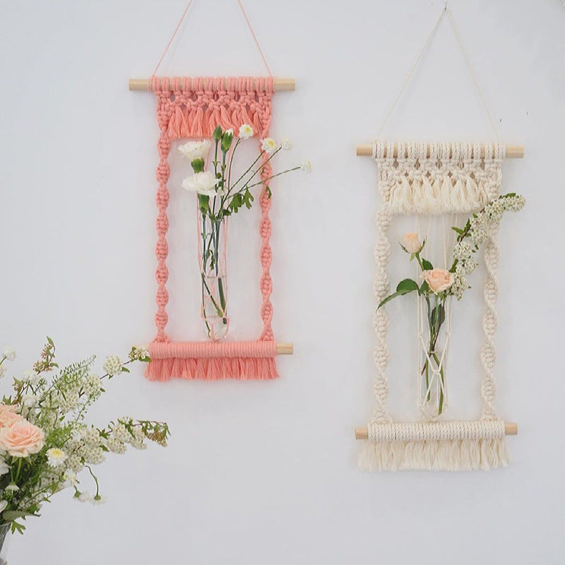 Woven Tapestry, Cotton Rope, Wall Hanging And Dried Flower Decoration