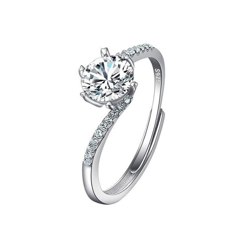 Anillo de mujer Anillo de imitación de diamante Moissan para mujer