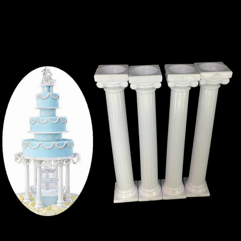 4 piezas de pilares para tartas de boda, herramientas para decorar tartas, soporte de columna romana multicapa, decoración, 7,5 cm, 12,5 cm, 17 cm