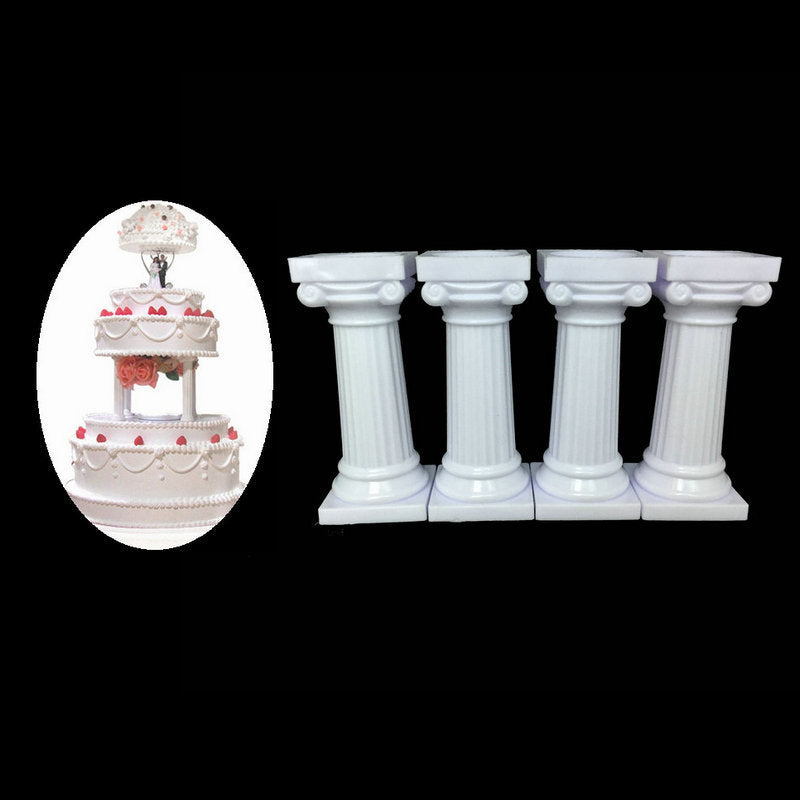 4 piezas de pilares para tartas de boda, herramientas para decorar tartas, soporte de columna romana multicapa, decoración, 7,5 cm, 12,5 cm, 17 cm