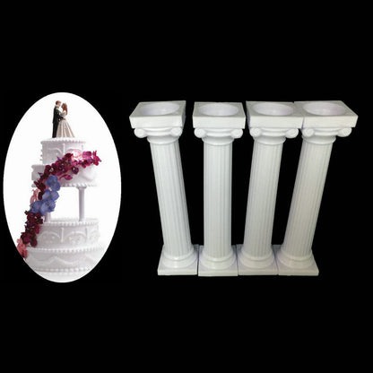 4 piezas de pilares para tartas de boda, herramientas para decorar tartas, soporte de columna romana multicapa, decoración, 7,5 cm, 12,5 cm, 17 cm