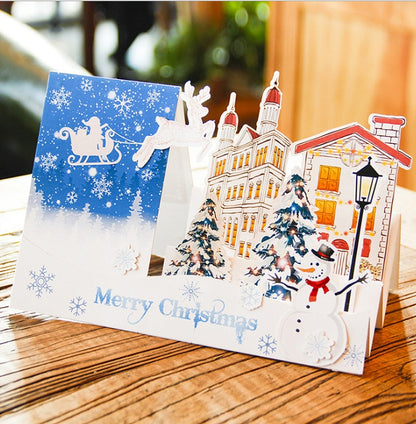 Christmas Card Wholesale Creative 3D Stereo Greeting Card Holiday Wish Card Kindergarten Handmade Greeting Card