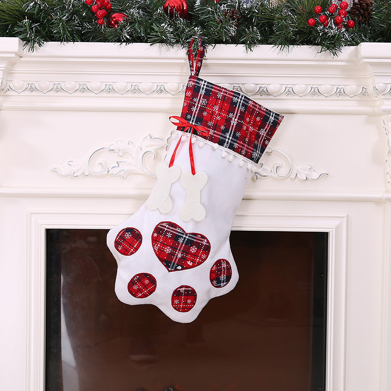 Dog paw Christmas stocking