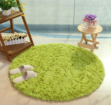 Fluffy Round Rug Carpets For Living Room Decor Faux Fur Carpet Kids Room Long Plush Rugs For Bedroom Shaggy Area Rug Modern Mat