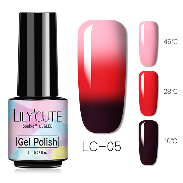 Esmalte de uñas que cambia de color con gel térmico