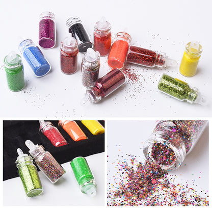 Glass bottle nail art jewelry glitter