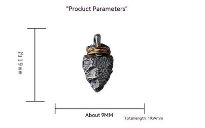 Colgante de plata S925 con forma de flecha de meteorito enrollado a mano y colgante lateral con cuentas, accesorios para colgante