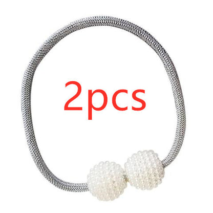 Magnetic Curtain Tiebacks Pearl Beads