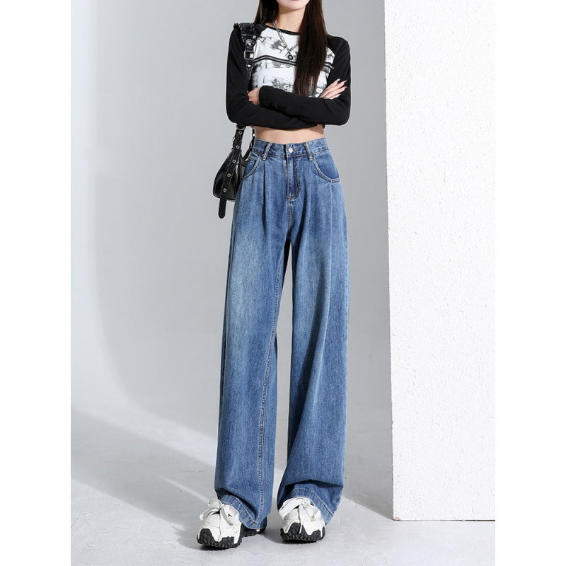 Retro High Waist Wide Leg Jeans For Women