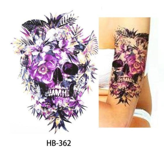 Big tattoo stickers waterproof men and women half arm small arm flower arm tattoo durable simulation thigh calf ins net red sticker