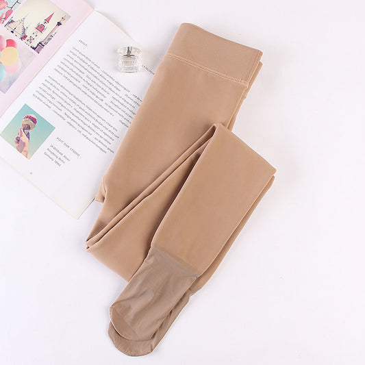 Women's Autumn And Winter Nude Feel Stockings Supernatural Fleece-lined Thick Leggings