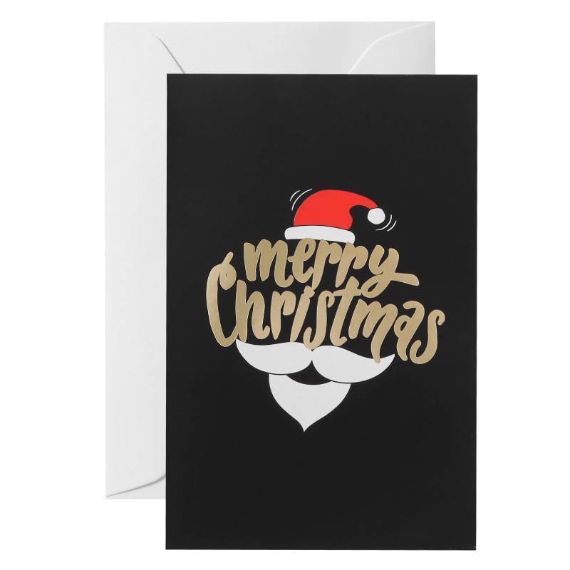 Black folding greeting card