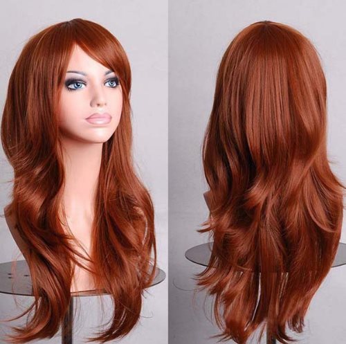 AliExpress best selling cos long scroll anime cosplay color Europe and America wig foreign trade gold models factory direct