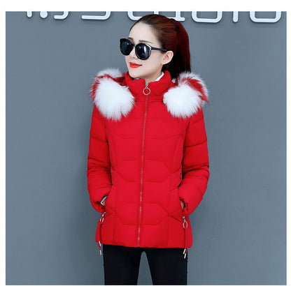 Female Short Cotton Coat Thickened Slim Fit Fashionable Jacket