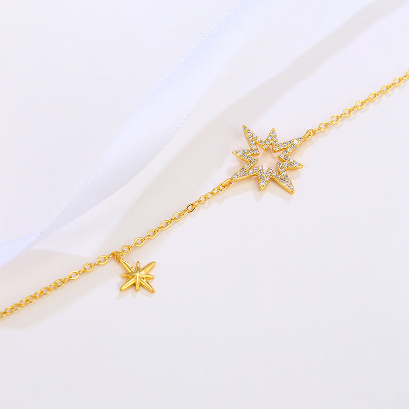 Adjustable Eight Awn Star Bracelet Korean Style Elegant High Sense Internet Celebrity XINGX