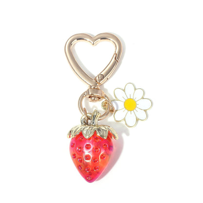 Strawberry Heart-shaped Keychain Accessory Pendant