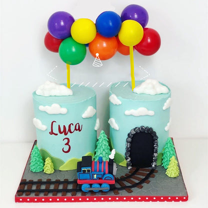 Decoración para tarta con globos pequeños de lentejuelas de color rojo de 5 pulgadas