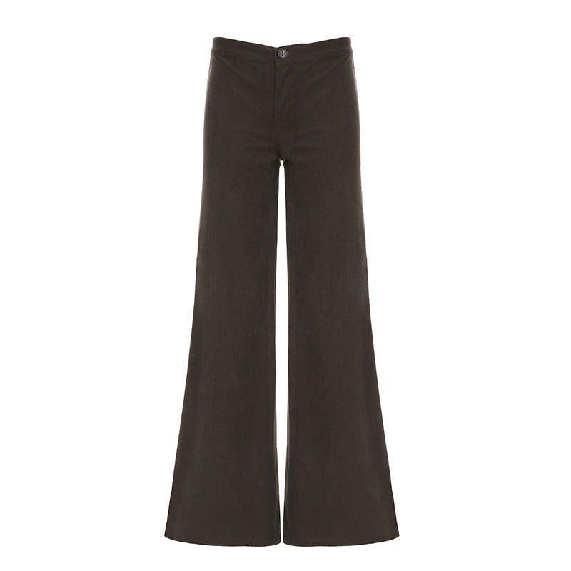 New Casual Solid Color Loose Straight-leg Wide-leg Pants Women