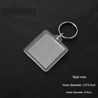 Keychain Empty Shell Transparent Acrylic Photo Frame Plastic