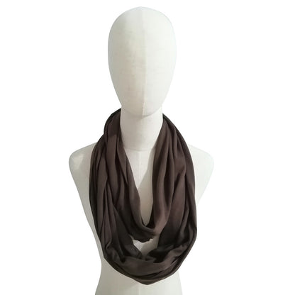 Creative Scarf Women's Solid Color Jersey Storage Zipper Pocket Scarf