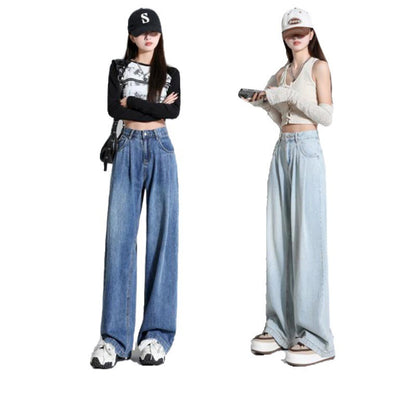 Retro High Waist Wide Leg Jeans For Women